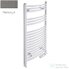 Radeco ADAMO AD4-600/L 1060x650 törölközőszárítós radiátor, MERKURY 4 (metál szürke) színben