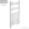 Radeco ADAMO AD5-400/L 1250x450 törölközőszárítós radiátor, MERKURY 1 (metál ezüst) színben