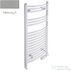 Radeco ADAMO AD5-400/L 1250x450 törölközőszárítós radiátor, MERKURY 3 (metál világosszürke) színben