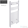 Radeco ADAMO AD6-600/L 1440x650 törölközőszárítós radiátor, MERKURY 6 (metál fekete) színben