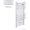 Radeco ARIA A5-400/2 1250x435 törölközőszárítós radiátor, MERKURY 2 (ezüst) színben