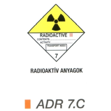  Radioaktív anyag ADR 7.C információs címke
