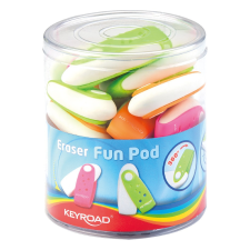 Radír, PVC mentes 24 db/display Keyroad Fun Pod vegyes színek radír