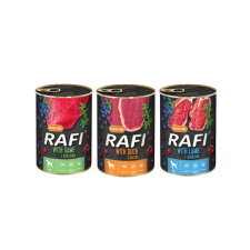RAFI DOLINA NOTECI RAFI mix ízesítésű (szarvas, bárány, kacsa) 36x400g nedves kutyatáp kutyaeledel