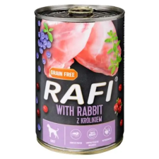 RAFI Rafi kutya pástétom nyúl, vörös- és kék áfonyával konzerv – 800 g kutyaeledel