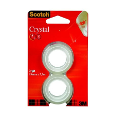 Ragasztószalag, 19 mm x 7,5 m, 3M SCOTCH "Crystal" ragasztóanyag