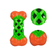  rágócsont kutyajáték – zöld-narancs TPR fogtisztító csont játék kutyáknak