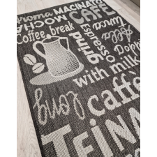ragolle COFFEE szőnyeg, síkszövött, fekete-szürke, konyhai, 60x110 lakástextília