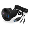 RaidSonic ICY BOX 3x USB + audio + MicroSD HUB (IB-HUB1404A) (IB-HUB1404A) - USB Elosztó