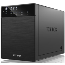 RaidSonic Icy Box External 4x3,5" merevlemez ház SATA to USB 3.0, eSATA, JBOD, fekete asztali számítógép kellék
