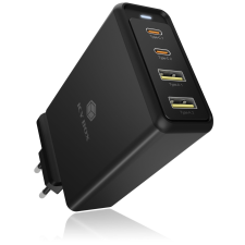 RaidSonic Icy Box IB-PS104-PD 2x USB Type-C / 2x USB-A Hálózati töltő - Fekete (100W) mobiltelefon kellék
