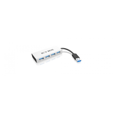 RaidSonic IcyBox IB-AC6104 4 port USB3.0 Hub in an elegant aluminum enclosure Silver hub és switch