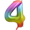  Rainbow, Szivárvány 4-es szám fólia lufi 85 cm
