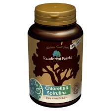 Rainforest Foods BIO CHLORELLA és SPIRULINA alga tabletta 300 db vitamin és táplálékkiegészítő
