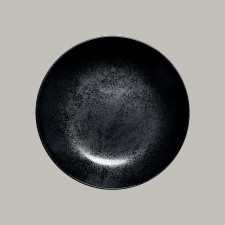 Rak Karbon porcelán kerek mélytányér, fekete, 28 cm, 125 cl, KRNNDP28 tányér és evőeszköz