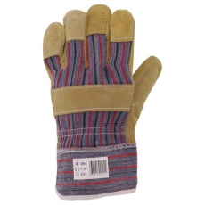  Rakodókesztyű, bőr-vászon, 10-es méret