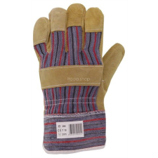 . Rakodókesztyű, bőr-vászon, 10-es méret védőkesztyű