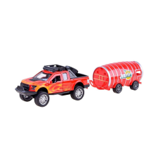 ramiz 1:32 méretarányú pick-up tartályos utánfutóval hang- és fényeffektusokkal piros színben autópálya és játékautó