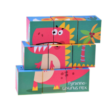 ramiz Dinoszauruszos fakocka kirakó 6 dínó képével puzzle, kirakós