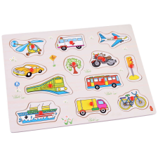 ramiz Fa formaberakó 12 darabos puzzle közlekedési eszközökkel, tárgyakkal puzzle, kirakós