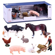 ramiz Farm készlet nyuszikkal, tehénnel, malaccal, libával, csirkével és gazdával játékfigura
