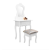 ramiz Fésülködőasztal lányoknak kisszékkel, fehér színben