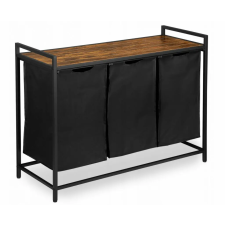 ramiz Háromrekeszes loft stílusú szennyeskosár polccal – 103 × 38 × 76 cm (160 L) bútor