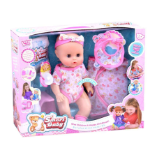 ramiz Interaktív kopasz baba rózsaszín ruhában és kiegészítőkkel baba