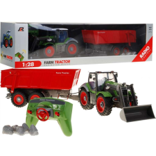 ramiz Távirányítós traktor zöld színben, piros pótkocsival távirányítós modell