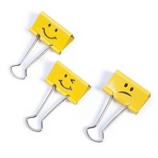 RAPESCO Bindercsipesz, 19 mm, &quot;Emoji&quot;, RAPESCO, sárga gemkapocs, tűzőkapocs