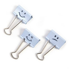 RAPESCO Bindercsipesz, 32 mm, "Emoji", RAPESCO, kék (IR1353) gemkapocs, tűzőkapocs