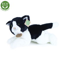 Rappa Plyšová mačka bielo-čierna ležiaca 30 cm ECO-FRIENDLY plüssfigura