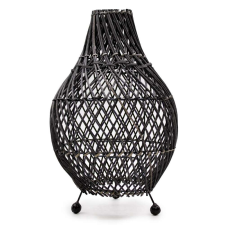  Rattan Asztali Lámpa - Fekete világítás
