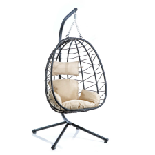 Rattan Függőszék bel- és kültérre kerettel és ülőpárnával 64739 kerti bútor