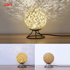  Rattan gömb alakú asztali lámpa világítás