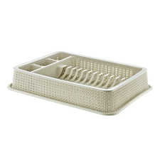  Rattan hatású Edényszárító tálcával T042 500 x 415 x 90 mm konyhai eszköz
