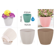  Rattan hatású műanyag Virágcserép Sumela 218x195 mm kerti tárolás