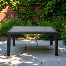  Rattan kerti asztal 150x90 cm - antracit színben kerti bútor