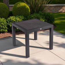  Rattan kerti asztal 90x90 cm - barna színben kerti bútor