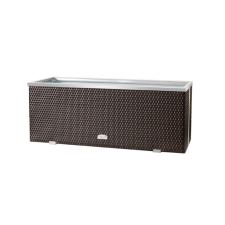 Rattan Polirattan virágtartó láda 130x40x45 cm növénytartó kaspó sötétbarna kerti dekoráció