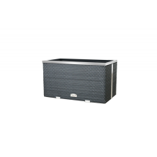 Rattan Polirattan virágtartó láda 70x38x40 cm növénytartó kaspó antracit kerti dekoráció