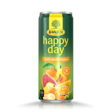 Rauch Gyümölcslé, 100%, 0,33 l, dobozos, RAUCH &quot;Happy day&quot;, Multivitamin üdítő, ásványviz, gyümölcslé