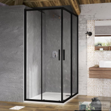 Ravak BLIX SLIM BLSRV2-80 80x80 cm-es tolóajtós zuhanykabin,Fekete+transparent X1LM40300Z1 kád, zuhanykabin