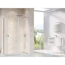 Ravak CHROME CRV1+CRV2 90x80 cm-es nyílóajtós,sarokbelépős zuhanykabin,szatén/transparent 1QV70U01Z1SET90CRV280 kád, zuhanykabin