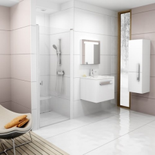 Ravak Chrome CSD1-80 egyrészes zuhanyajtó fehér kerettel, transparent edzett biztonságiüveggel kád, zuhanykabin