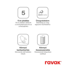 Ravak Negyedkör alakú zuhanykabin 90x90 cm Ravak Nexty 3O677E01Z1 kád, zuhanykabin