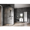 Ravak Nexty NSKK3-80 80x80x195 cm-es íves zuhanykabin nyíló ajtóval,Fekete/Fekete/Transparent,3O644300Z1