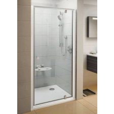 Ravak Pivot PDOP1-80 egyrészes kifelé nyíló zuhanyajtó fehér kerettel, transparent biztonsági üveggel kád, zuhanykabin