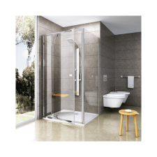 Ravak Pivot PPS-90 fix oldalfal, szatén + Transparent kád, zuhanykabin