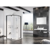 Ravak PIVOT PSKK3-100 100x100x190 cm-es íves zuhanykabin nyíló ajtóval,Fekete+Transparent,376AA300Z1